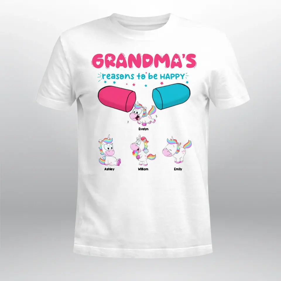 Personalized Grandma Reason To Be Happy XR2504001YS T-Shirt