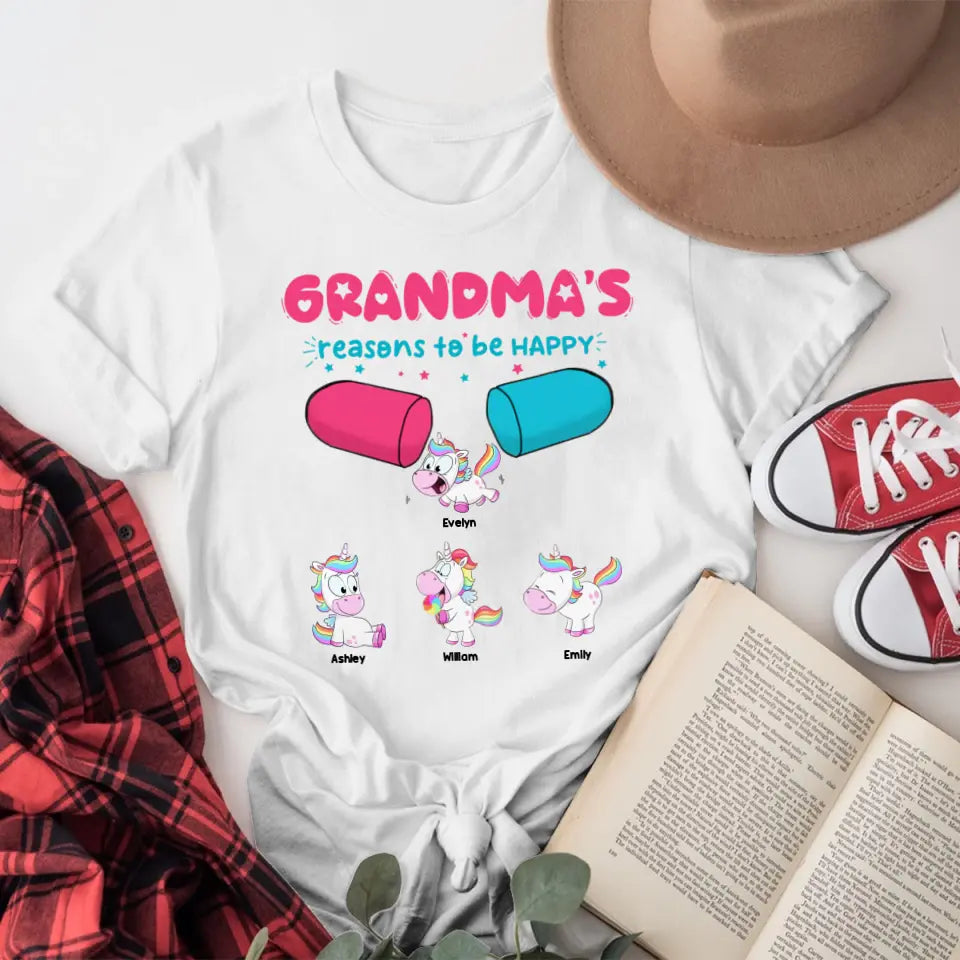 Personalized Grandma Reason To Be Happy XR2504001YS T-Shirt