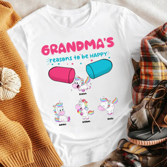 Personalized Grandma Reason To Be Happy XR2504001YS T-Shirt