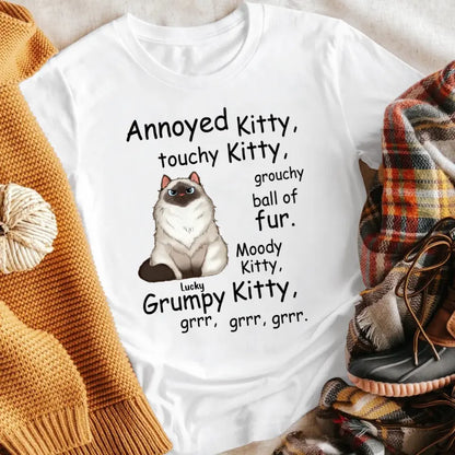 Personalized Annoyed Kitty Touchy Kitty NI0405003YR T-Shirt