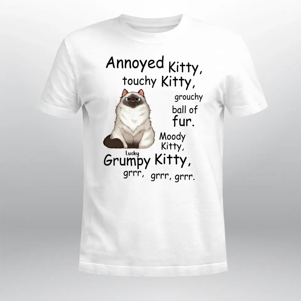 Personalized Annoyed Kitty Touchy Kitty NI0405003YR T-Shirt