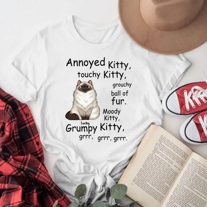 Personalized Annoyed Kitty Touchy Kitty NI0405003YR T-Shirt