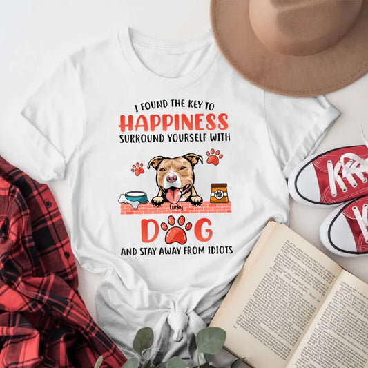 Personalized The Key To Happiness Dogs NI1504001YR T-Shirt