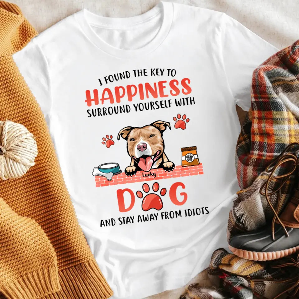 Personalized The Key To Happiness Dogs NI1504001YR T-Shirt