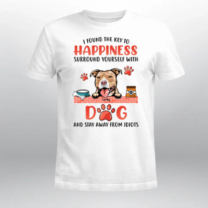 Personalized The Key To Happiness Dogs NI1504001YR T-Shirt