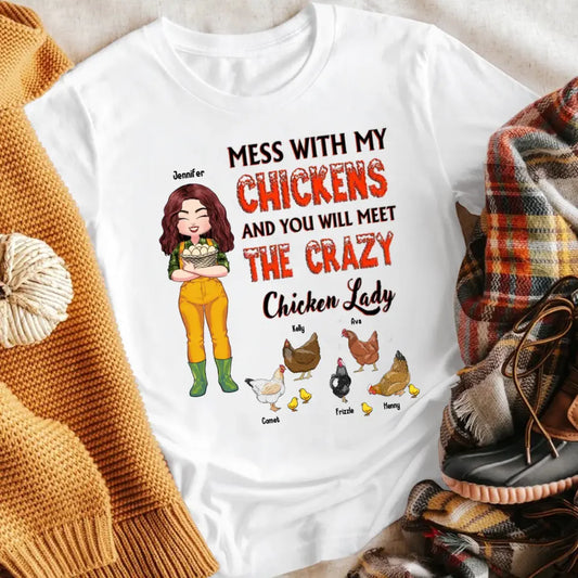 Personalized Mess With My Chickens T-Shirt