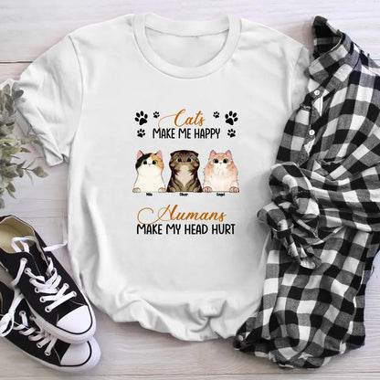 Personalized Cats Make Me Happy NI2703003XR T-Shirt