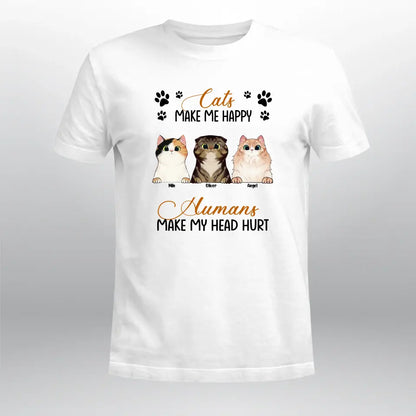 Personalized Cats Make Me Happy NI2703003XR T-Shirt