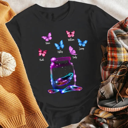 Personalized Grandma Neon Butterfly XR0405001XY T-Shirt