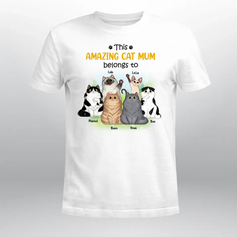 Personalized This Amazing Cat Mom Belongs To NI0805001XR T-Shirt