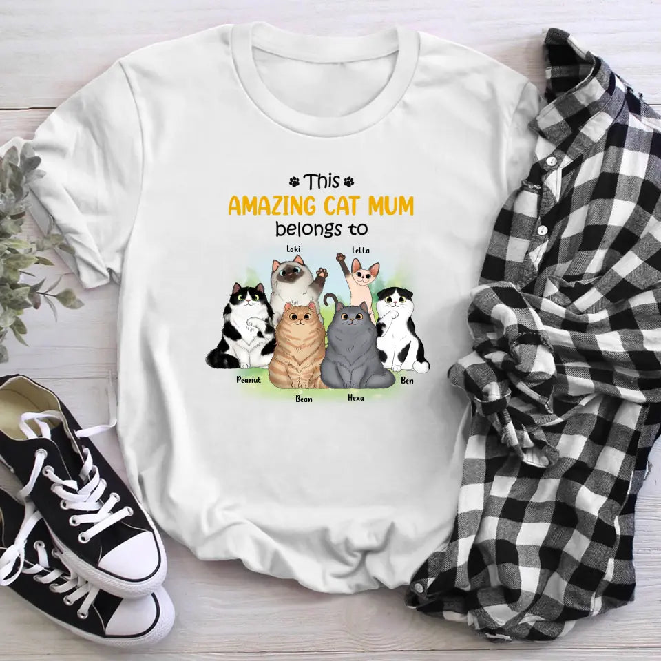 Personalized This Amazing Cat Mom Belongs To NI0805001XR T-Shirt