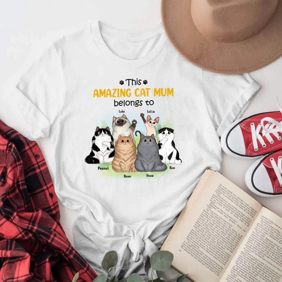 Personalized This Amazing Cat Mom Belongs To NI0805001XR T-Shirt