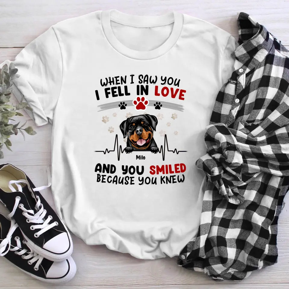 Personalized When I Saw You I Fell In Love Dog NI0905001XR T-Shirt