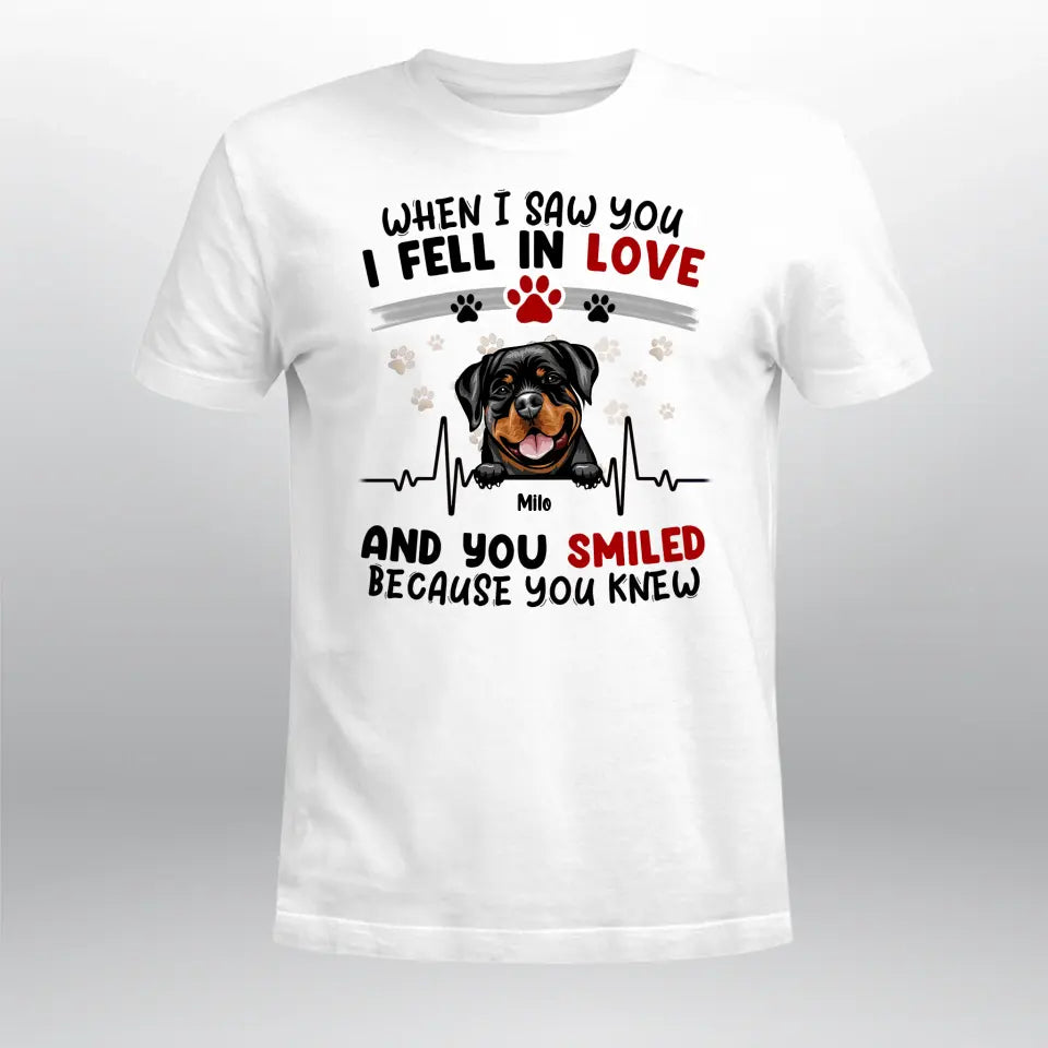 Personalized When I Saw You I Fell In Love Dog NI0905001XR T-Shirt