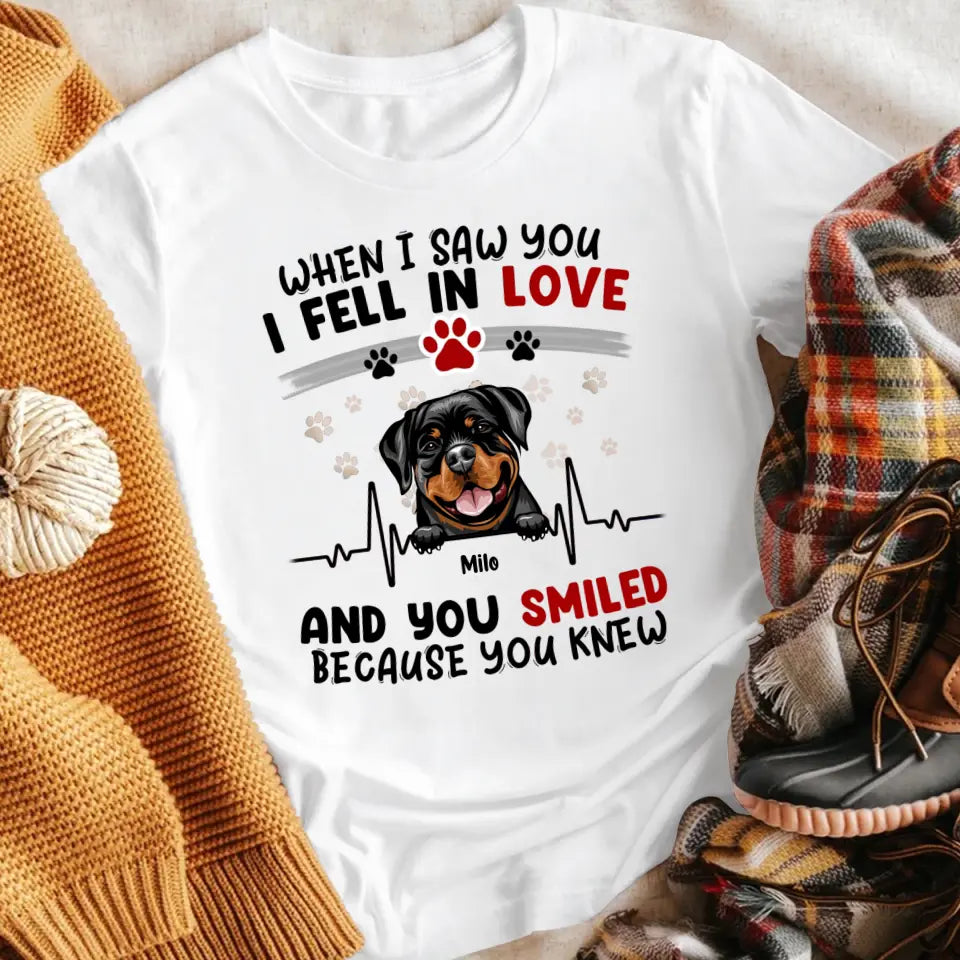 Personalized When I Saw You I Fell In Love Dog NI0905001XR T-Shirt