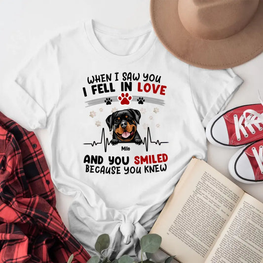 Personalized When I Saw You I Fell In Love Dog NI0905001XR T-Shirt