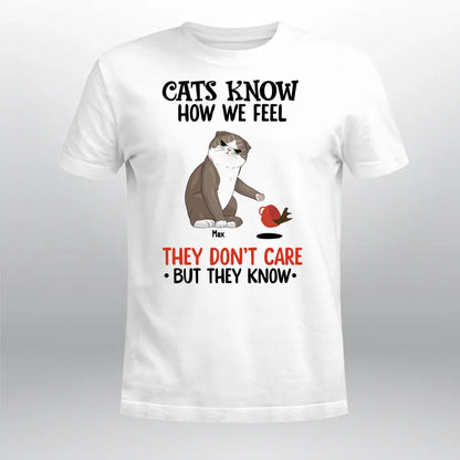 Personalized Cats Know How We Feel They Don't Care But They Know NI0905007YR T-Shirt