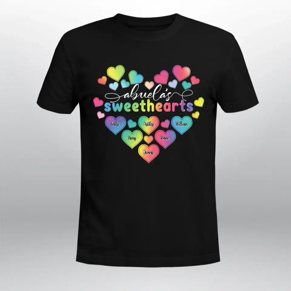 Personalized Sweethearts Colorful Cute Heart Grandkids XR0905003XY T-Shirt