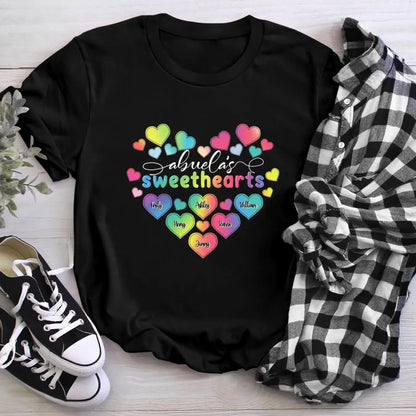 Personalized Sweethearts Colorful Cute Heart Grandkids XR0905003XY T-Shirt