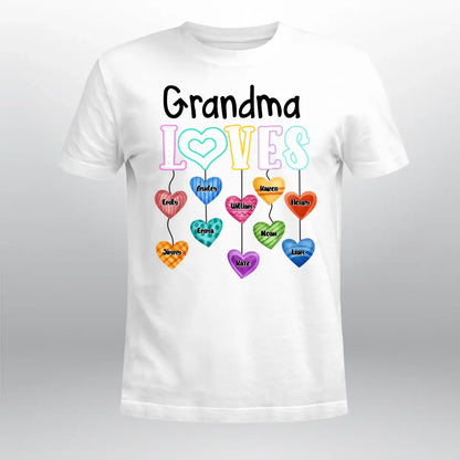 Personalized This Grandma Auntie Mom Loves Sweet Heart Kids XR0905001XY T-Shirt