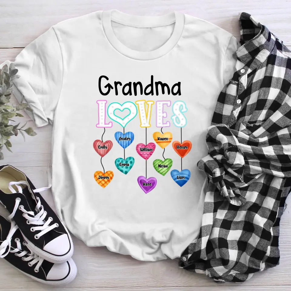 Personalized This Grandma Auntie Mom Loves Sweet Heart Kids XR0905001XY T-Shirt