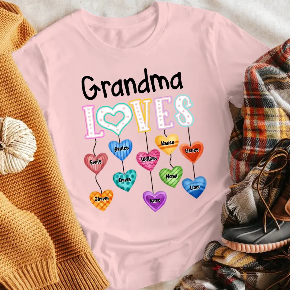 Personalized This Grandma Auntie Mom Loves Sweet Heart Kids XR0905001XY T-Shirt