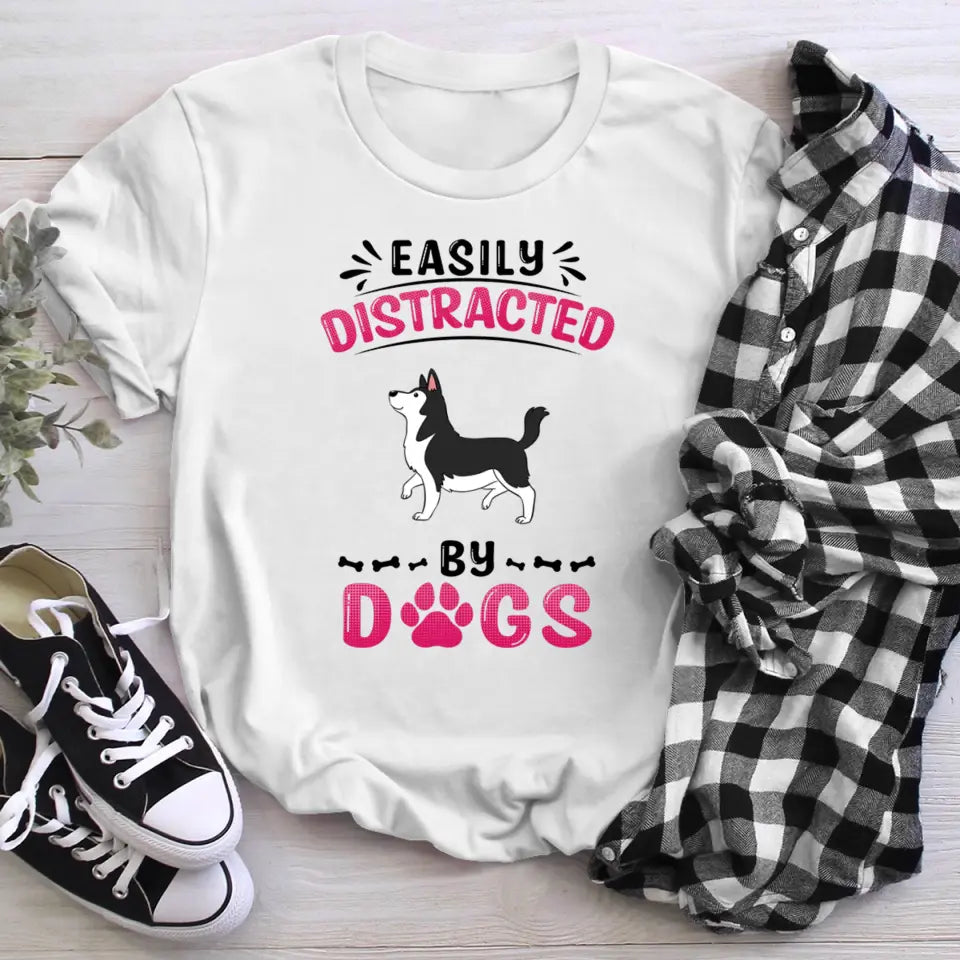 Personalized Easily Distracted By Walking Dogs NI1105001YR T-Shirt