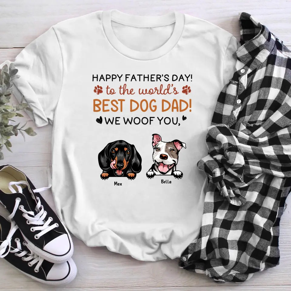 Personalized Happy Father's Day, To The World's Best Dog Dad NI1205001YR T-Shirt