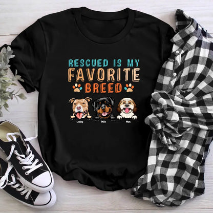 Personalized Rescued Is My Favorite Dog Breed XR1005004XY T-Shirt