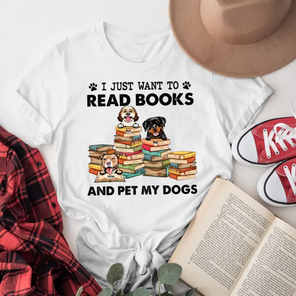 Personalized Read Books And Pet My Dogs XR1305008XY T-Shirt