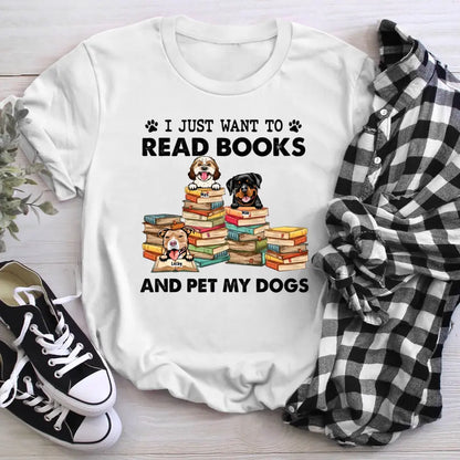 Personalized Read Books And Pet My Dogs XR1305008XY T-Shirt