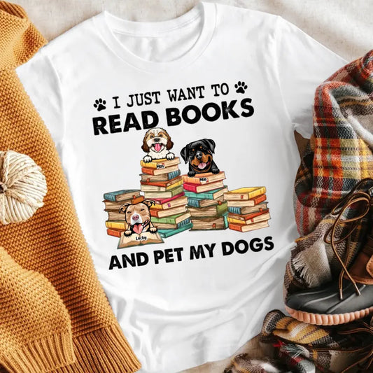 Personalized Read Books And Pet My Dogs XR1305008XY T-Shirt