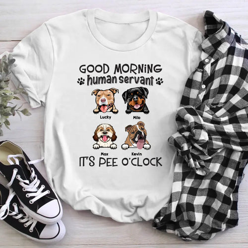 Personalized Pee O'clock Peeking Dogs XR1505004YS T-Shirt