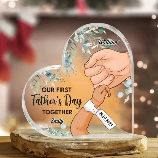 Personalized Our First Father's Day Heart Acrylic Plaque