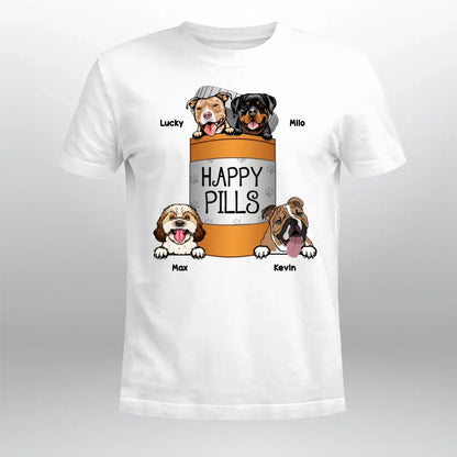 Personalized Happy Pills Antidepressant Dogs T-Shirt