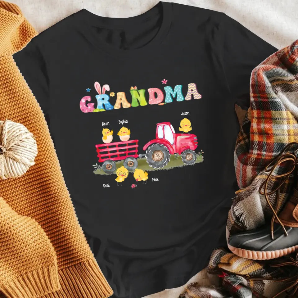 Personalized Celebrate Easter With Grandma And Grandchildren T-Shirt