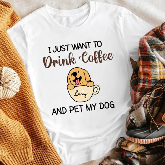 Personalized Drink Coffee Pet Dog T-Shirt