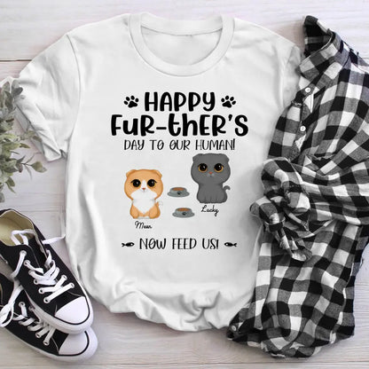 Personalized Cute Cats Happy Fur-ther‘s Day Father’s Day T-Shirt