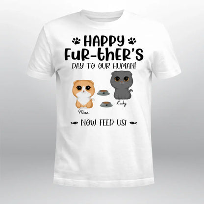 Personalized Cute Cats Happy Fur-ther‘s Day Father’s Day T-Shirt