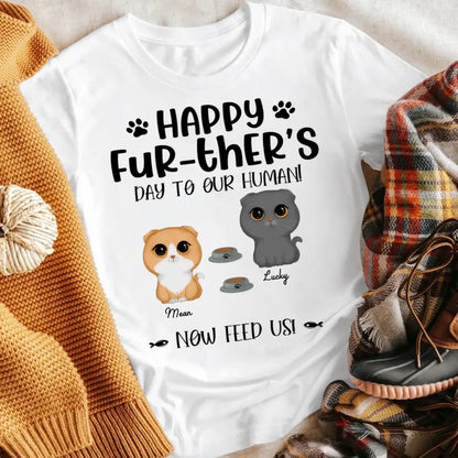 Personalized Cute Cats Happy Fur-ther‘s Day Father’s Day T-Shirt