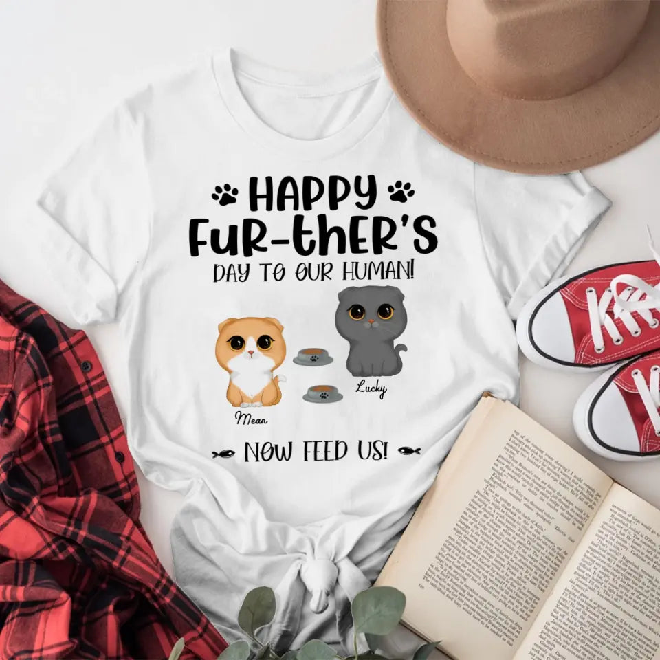 Personalized Cute Cats Happy Fur-ther‘s Day Father’s Day T-Shirt