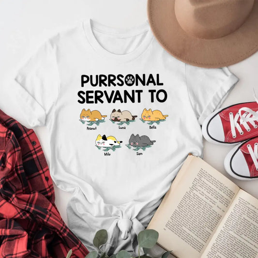 Personalized Pursonal Servant To Cats T-Shirt