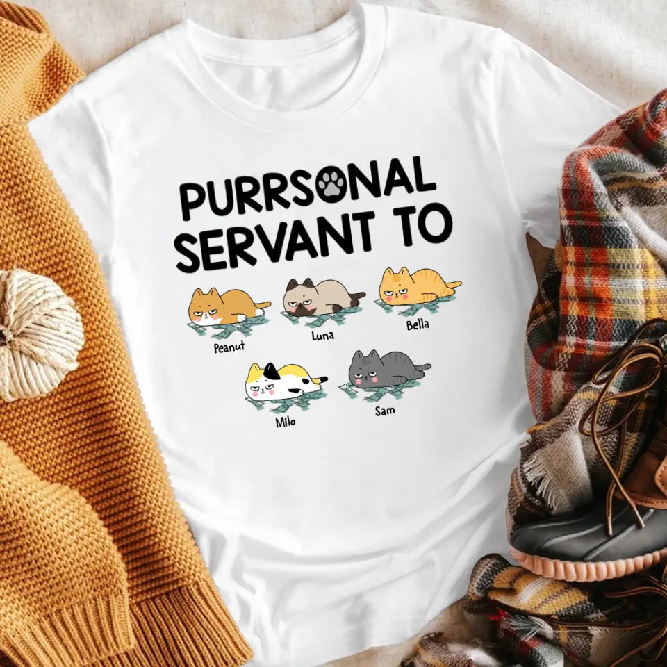 Personalized Pursonal Servant To Cats T-Shirt