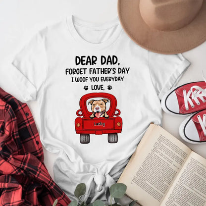 Personalized Dogs On Truck Forget Father's Day T-Shirt