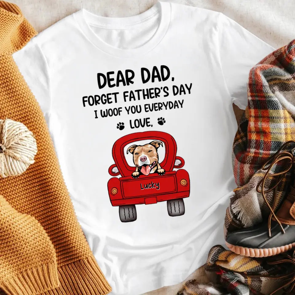 Personalized Dogs On Truck Forget Father's Day T-Shirt