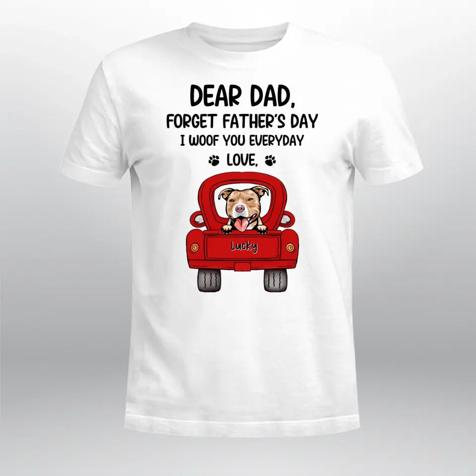 Personalized Dogs On Truck Forget Father's Day T-Shirt