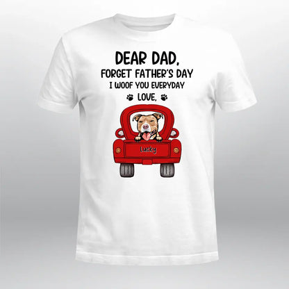 Personalized Dogs On Truck Forget Father's Day T-Shirt