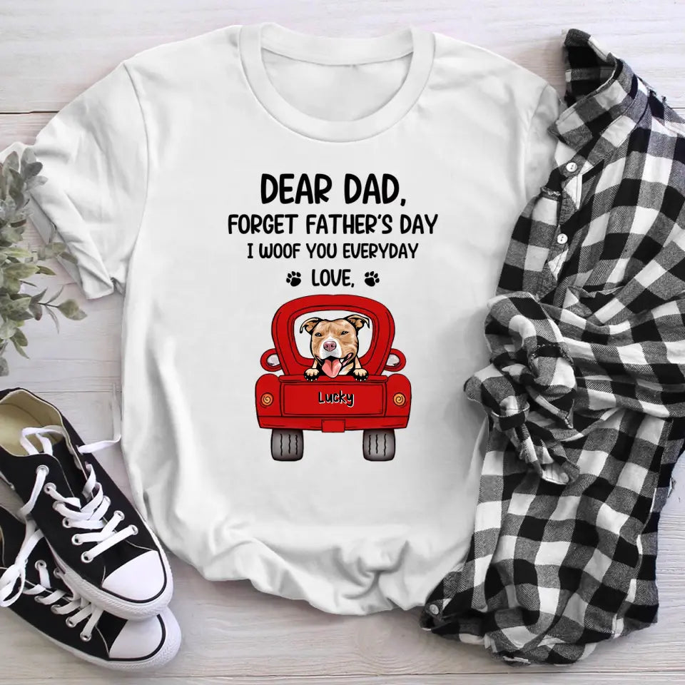 Personalized Dogs On Truck Forget Father's Day T-Shirt