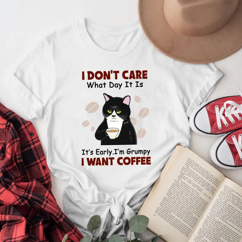 Personalized Cat Coffee Lover Funny T-Shirt