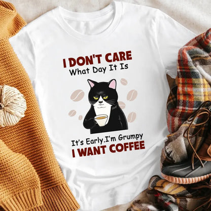 Personalized Cat Coffee Lover Funny T-Shirt